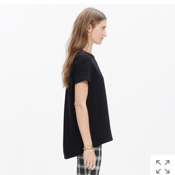 Madewell  Blouse Leather Collar in Black Size XS - Picture 2 of 10